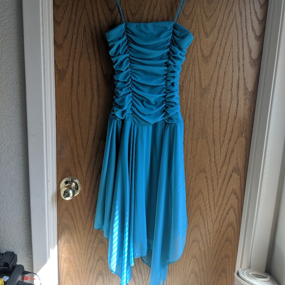 XOXO blue ruche dress S